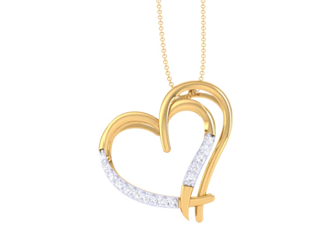 3D Printable Cad jewelry design of Lady diamond Pendant 3D Model