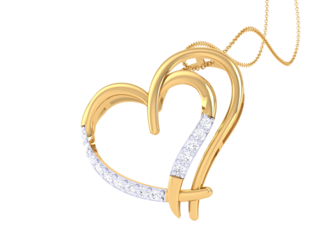 3D Printable Cad jewelry design of Lady diamond Pendant 3D Model