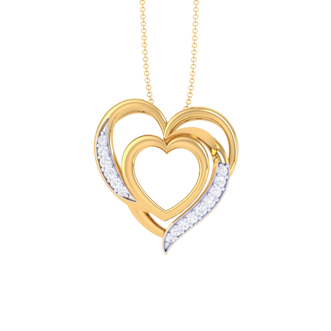 3D Printable Cad jewelry design of Lady diamond Pendant 3D Model .c4d .max .obj .3ds .fbx .stl .blend 