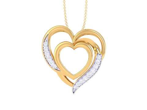 3D Printable Cad jewelry design of Lady diamond Pendant 3D Model