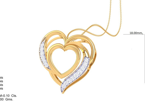 3D Printable Cad jewelry design of Lady diamond Pendant Modèle 3D