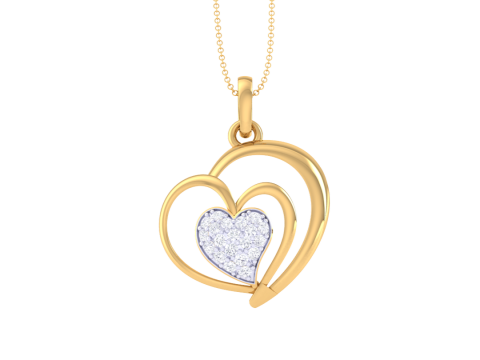 3D Printable Cad jewelry design of Lady diamond Pendant Model 3D
