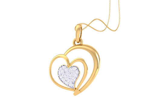 3D Printable Cad jewelry design of Lady diamond Pendant Model 3D