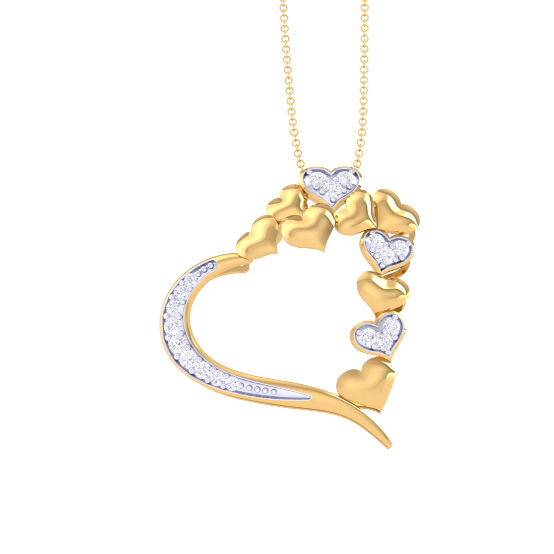 3D Printable Cad jewelry design of Lady diamond Pendant 3D Model .c4d .max .obj .3ds .fbx .stl .blend 