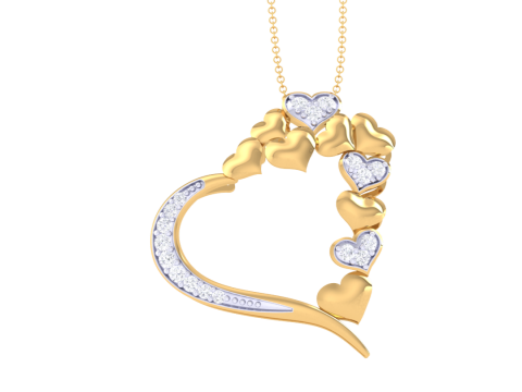 3D Printable Cad jewelry design of Lady diamond Pendant Model 3D