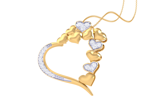 3D Printable Cad jewelry design of Lady diamond Pendant 3D Модель