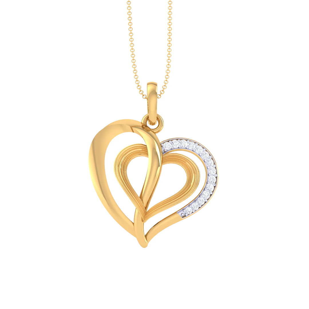 3D Printable Cad jewelry design of Lady diamond Pendant 3D Model .c4d .max .obj .3ds .fbx .stl .blend 