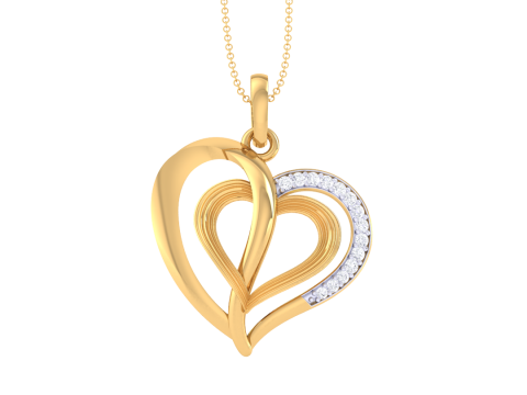 3D Printable Cad jewelry design of Lady diamond Pendant Model 3D
