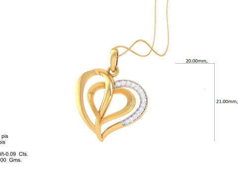 3D Printable Cad jewelry design of Lady diamond Pendant Modelo 3D