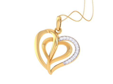 3D Printable Cad jewelry design of Lady diamond Pendant 3D Model