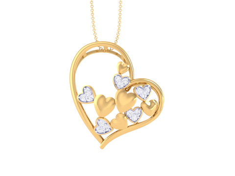 3D Printable Cad jewelry design of Lady diamond Pendant Model 3D