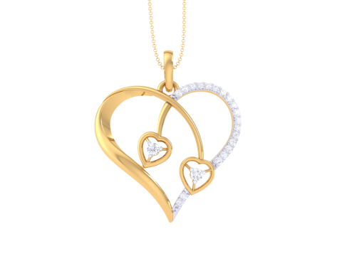 3D Printable Cad jewelry design of Lady diamond Pendant Model 3D