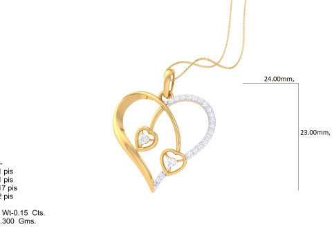 3D Printable Cad jewelry design of Lady diamond Pendant 3D Модель