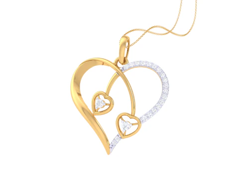 3D Printable Cad jewelry design of Lady diamond Pendant 3D Model