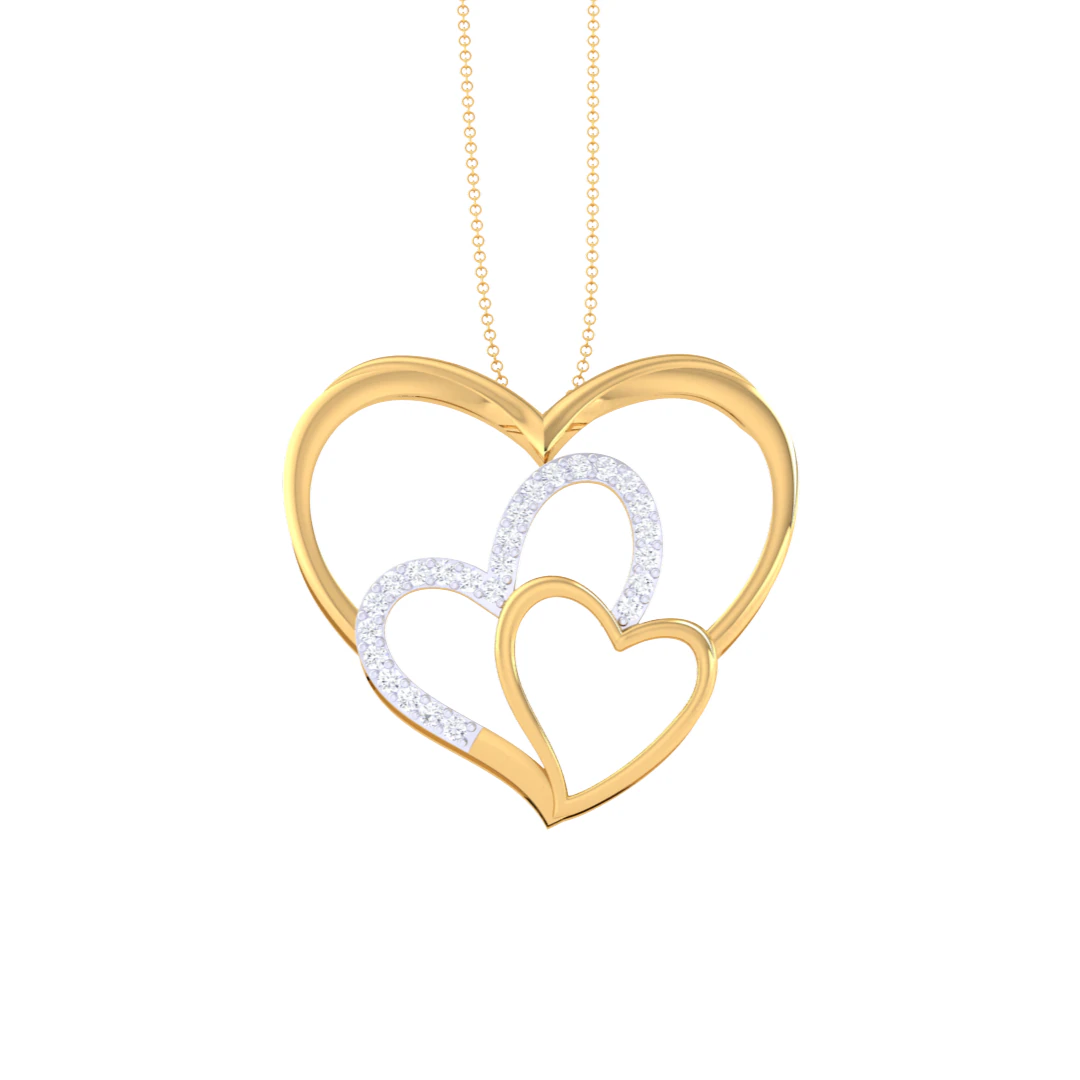 3D Printable Cad jewelry design of Lady diamond Pendant 3D Model .c4d .max .obj .3ds .fbx .stl .blend 