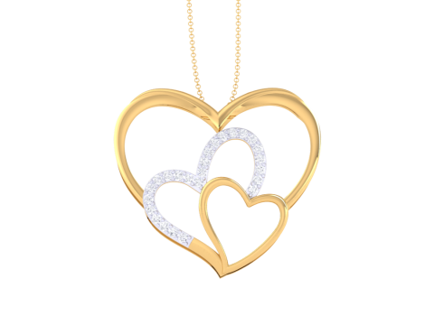 3D Printable Cad jewelry design of Lady diamond Pendant Model 3D
