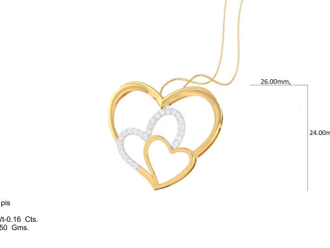 3D Printable Cad jewelry design of Lady diamond Pendant 3D Model