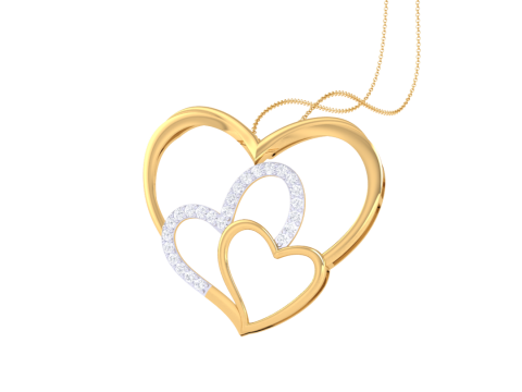 3D Printable Cad jewelry design of Lady diamond Pendant Modello 3D