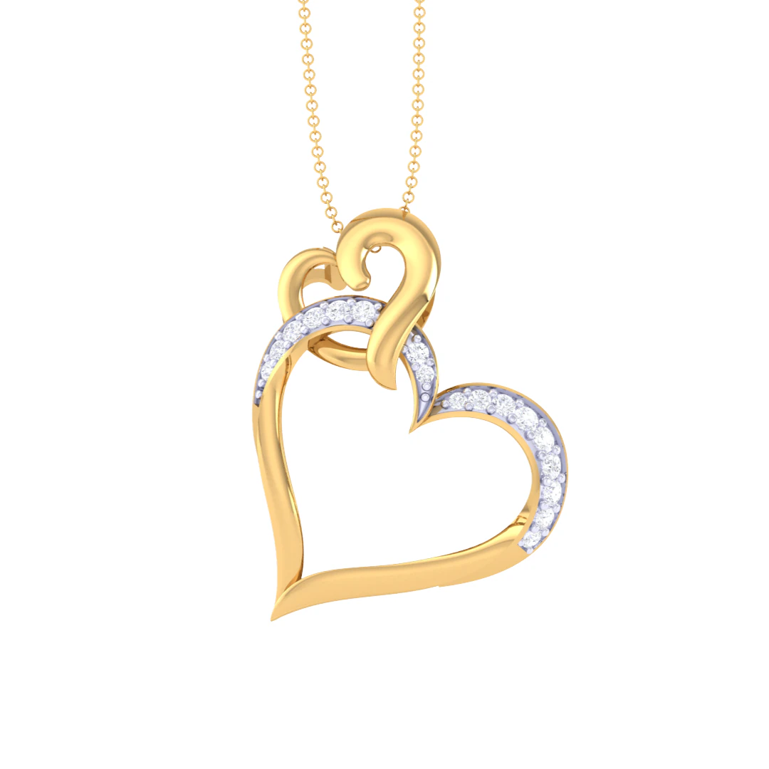 3D Printable Cad jewelry design of Lady diamond Pendant 3D Model .c4d .max .obj .3ds .fbx .stl .blend 