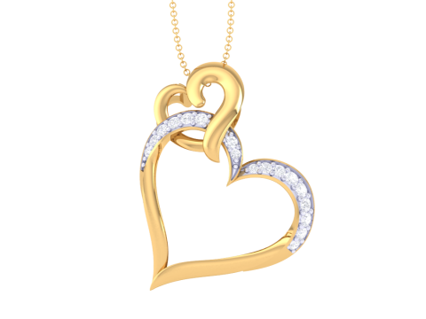 3D Printable Cad jewelry design of Lady diamond Pendant Model 3D