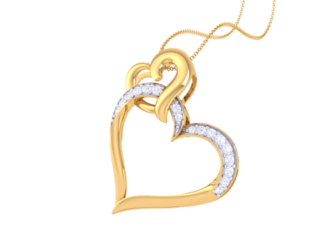 3D Printable Cad jewelry design of Lady diamond Pendant 3D Model