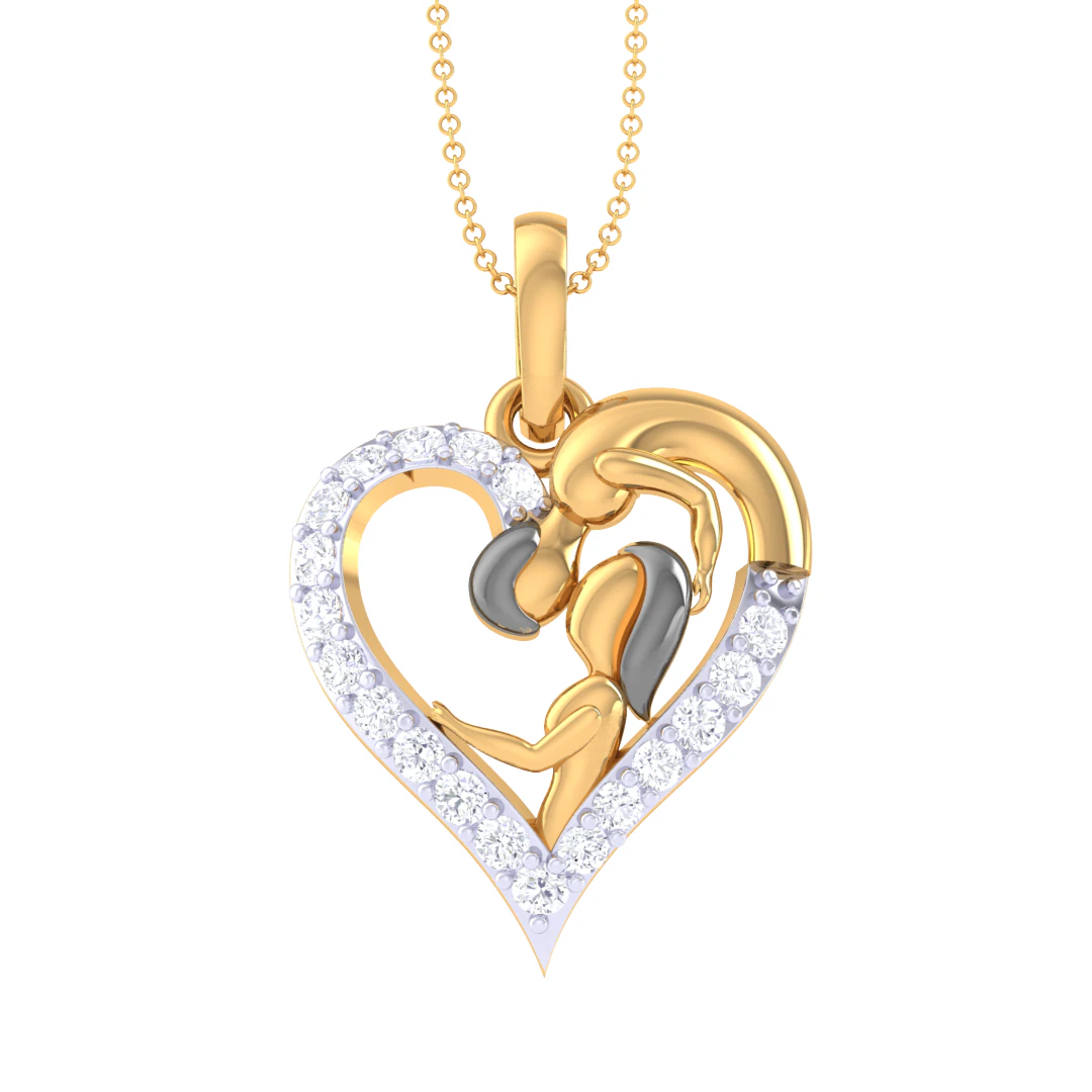 3D Printable Cad jewelry design of Lady diamond Pendant 3D Model .c4d .max .obj .3ds .fbx .stl .blend 