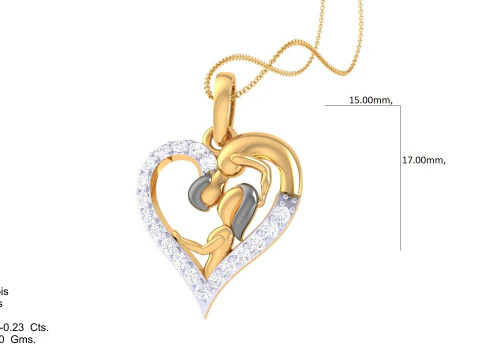 3D Printable Cad jewelry design of Lady diamond Pendant 3D Model
