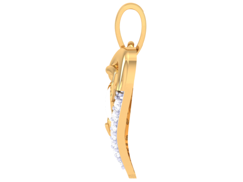 3D Printable Cad jewelry design of Lady diamond Pendant Modelo 3D