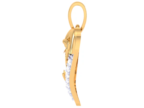 3D Printable Cad jewelry design of Lady diamond Pendant 3D Model
