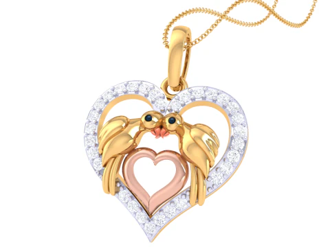 3D Printable Cad jewelry design of Lady diamond Pendant 3D Model