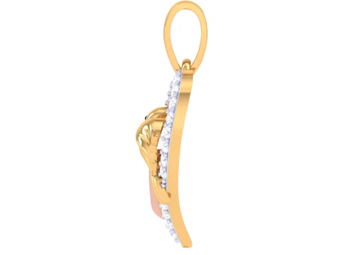 3D Printable Cad jewelry design of Lady diamond Pendant 3D Model