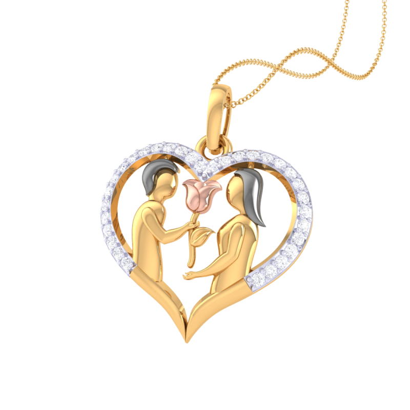 3D Printable Cad jewelry design of Lady diamond Pendant Modelo 3D .c4d .max .obj .3ds .fbx .stl .blend