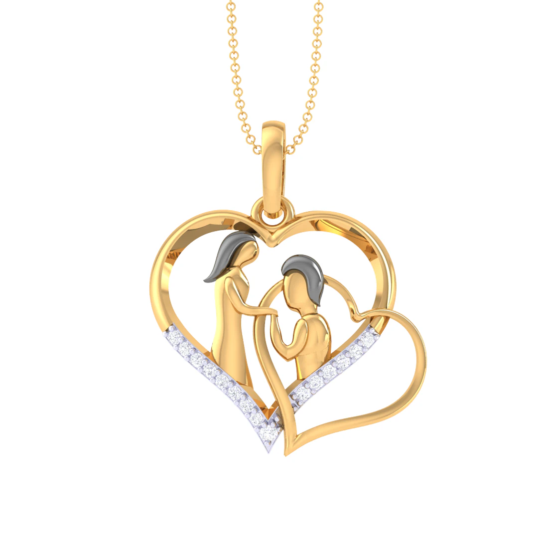 3D Printable Cad jewelry design of Lady diamond Pendant 3D Model .c4d .max .obj .3ds .fbx .stl .blend 
