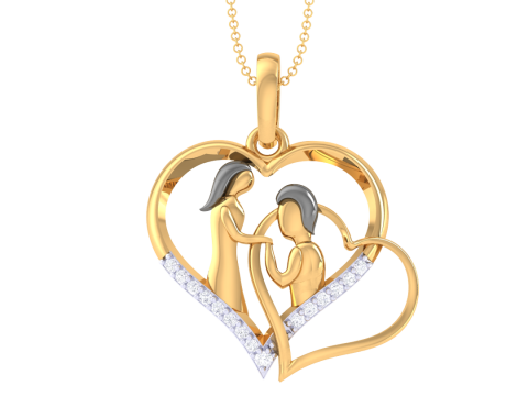 3D Printable Cad jewelry design of Lady diamond Pendant Model 3D