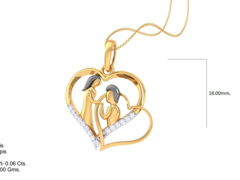 3D Printable Cad jewelry design of Lady diamond Pendant 3D Model