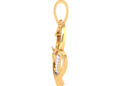 3D Printable Cad jewelry design of Lady diamond Pendant 3D Model