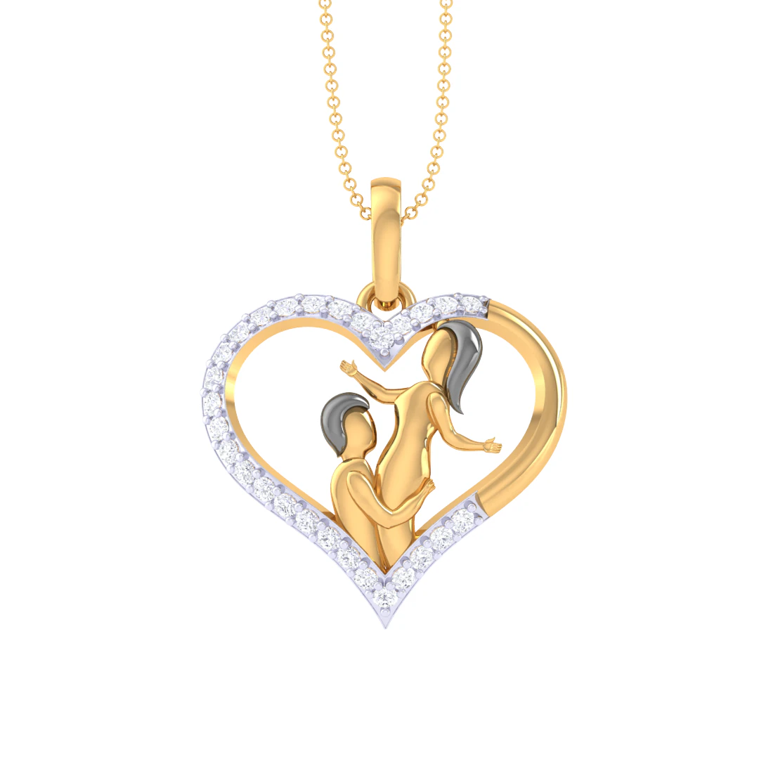 3D Printable Cad jewelry design of Lady diamond Pendant 3D Model .c4d .max .obj .3ds .fbx .stl .blend 