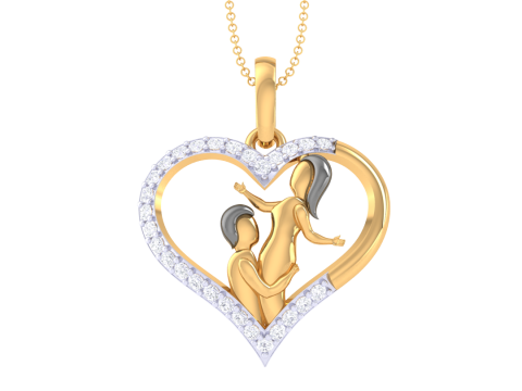 3D Printable Cad jewelry design of Lady diamond Pendant Model 3D