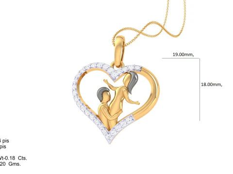 3D Printable Cad jewelry design of Lady diamond Pendant 3D Model