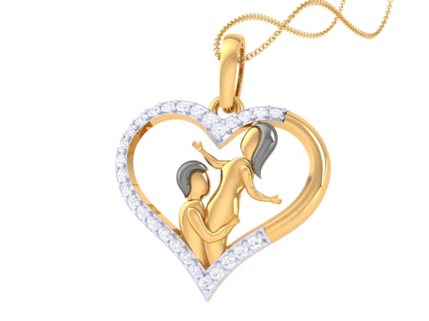 3D Printable Cad jewelry design of Lady diamond Pendant 3D Model