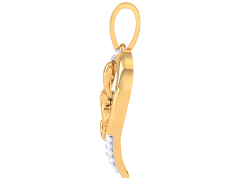 3D Printable Cad jewelry design of Lady diamond Pendant 3D 모델