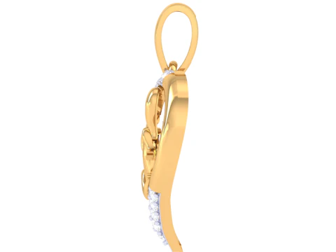 3D Printable Cad jewelry design of Lady diamond Pendant 3D Model