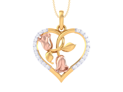 3D Printable Cad jewelry design of Lady diamond Pendant Model 3D