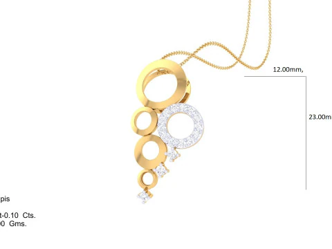 3D Printable Cad jewelry design of Lady diamond Pendant 3D Model