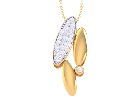 3D Printable Cad jewelry design of Lady diamond Pendant Model 3D