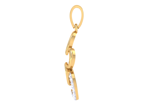 3D Printable Cad jewelry design of Lady diamond Pendant Modèle 3D