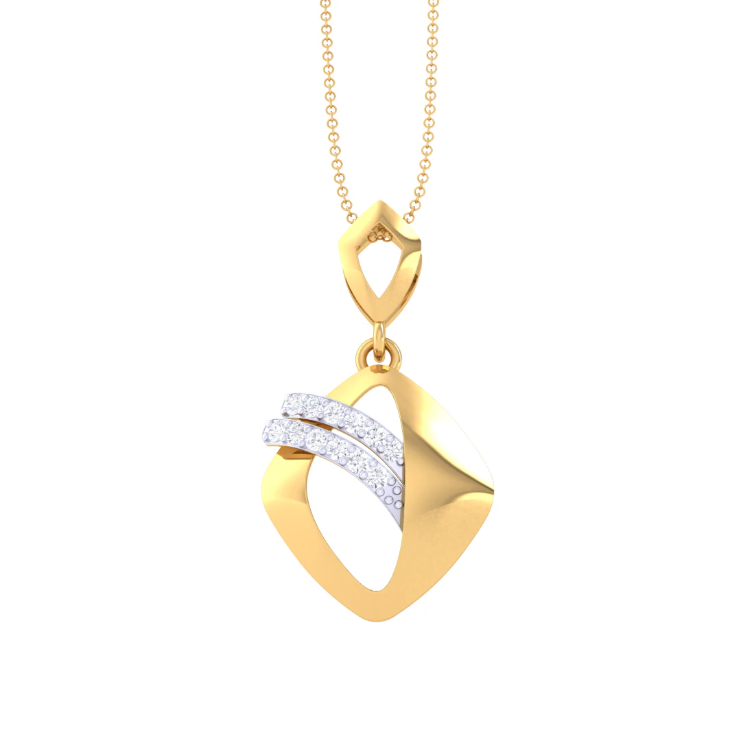 3D Printable Cad jewelry design of Lady diamond Pendant 3D Model .c4d .max .obj .3ds .fbx .stl .blend 
