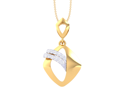 3D Printable Cad jewelry design of Lady diamond Pendant Model 3D