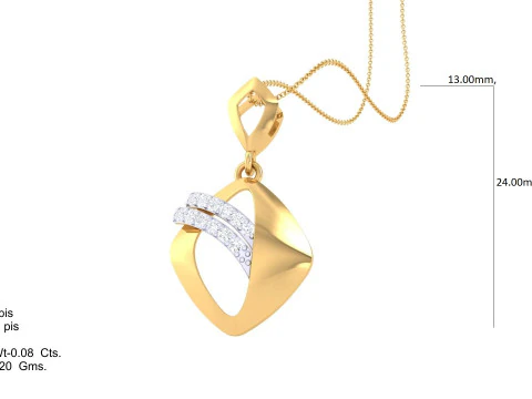 3D Printable Cad jewelry design of Lady diamond Pendant 3D Model