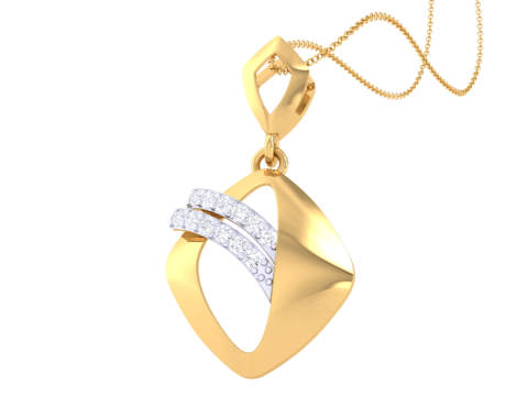 Design di gioielli Cad stampabile in 3D del pendente con diamanti Lady Modello 3D